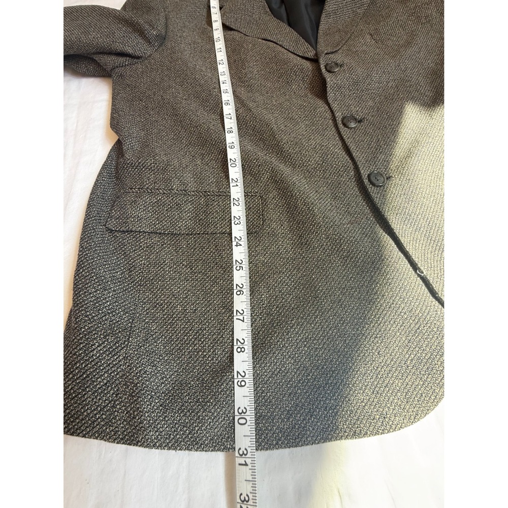 Versini Mens 100% Silk Blazer Grey Black Textured Sport Coat Italy Fabric 48 - Picture 8 of 10